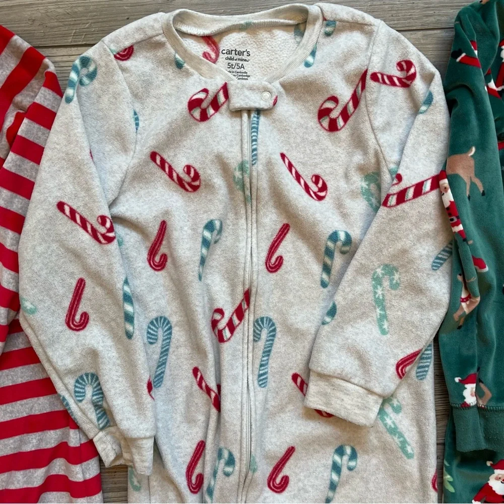 Carter's | Holiday Footie Pajamas | Size: 5T | Bundle: Set of 3